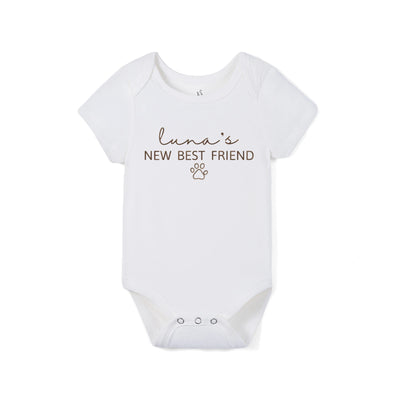 Custom Pup New Best Friend Bamboo Onesie Bodysuit