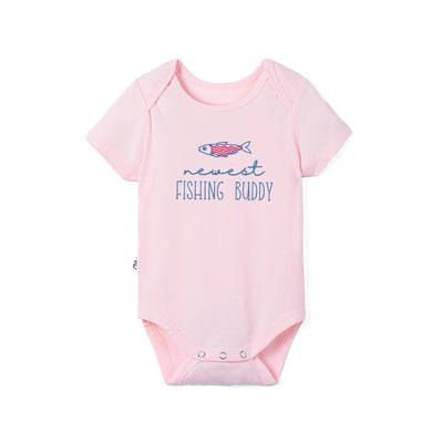 Embroidered Newest Fishing Buddy Bamboo Onesie