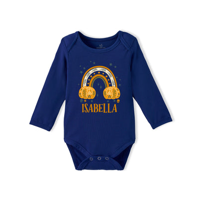 Custom Name Fall Halloween Baby Bamboo Bodysuit