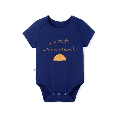 Petite Croissant French Baby Bamboo Onesie