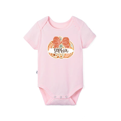 Custom Pumpkin Name Baby Bamboo Bodysuit