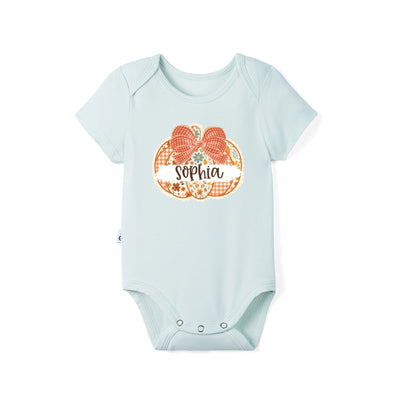 Custom Pumpkin Name Baby Bamboo Bodysuit