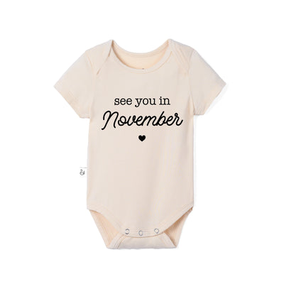 'See You in November' Bamboo Baby Bodysuit
