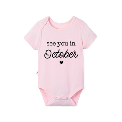 'See You in October' Bamboo Baby Bodysuit