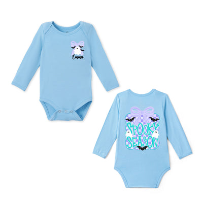 Custom Spooky Season Bamboo Baby Bodysuit