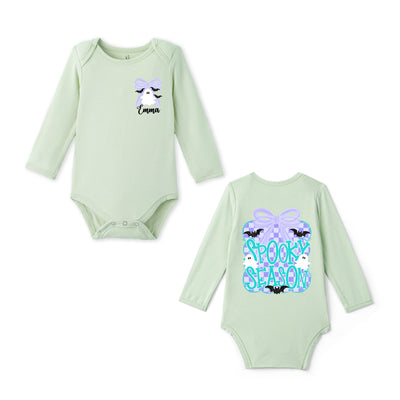 Custom Spooky Season Bamboo Baby Bodysuit