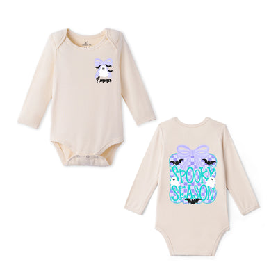 Custom Spooky Season Bamboo Baby Bodysuit