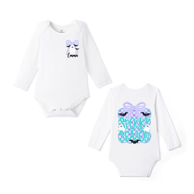Custom Spooky Season Bamboo Baby Bodysuit