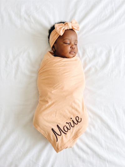 Custom Name Bamboo Swaddle Blanket