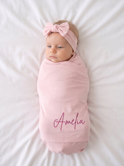 Custom Name Bamboo Swaddle Blanket